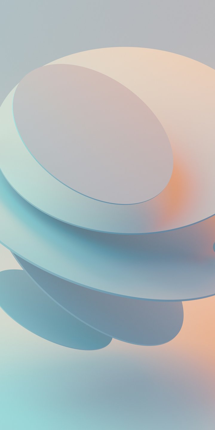 Floating layered circular shapes - Wallpapers for Samsung Galaxy A03s, Xiaomi Redmi 7A, POCO C3 in 720x1440 resolution