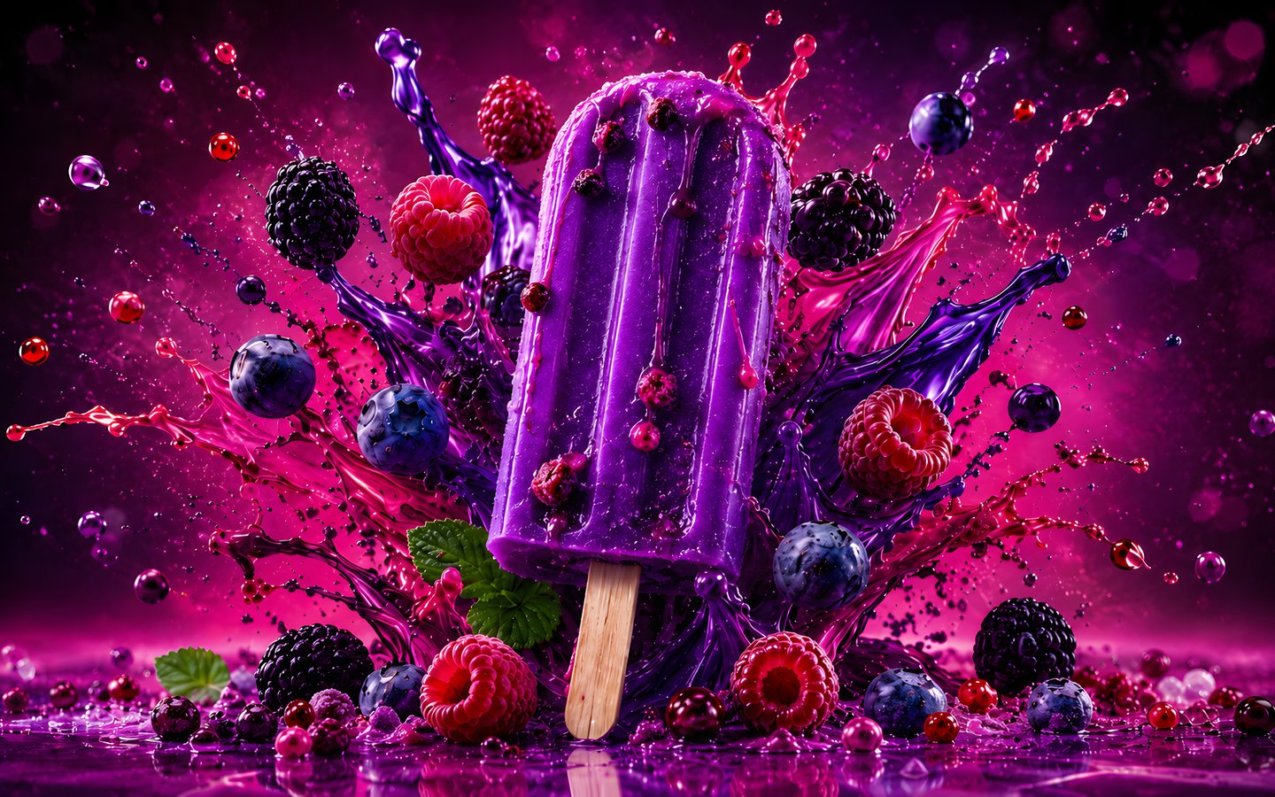 Purple Berry Ice Cream with Mint - WSXGA wallpapers in 1440x900 resolution