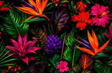 Wallpapers for Apple MacBook 12″ (2304x1440): hibiscus, strelitzia, leaves, close-up