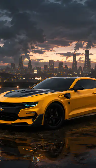 Wallpapers for Samsung (360x740): Chevrolet Camaro, carbon fiber, body kit, rain
