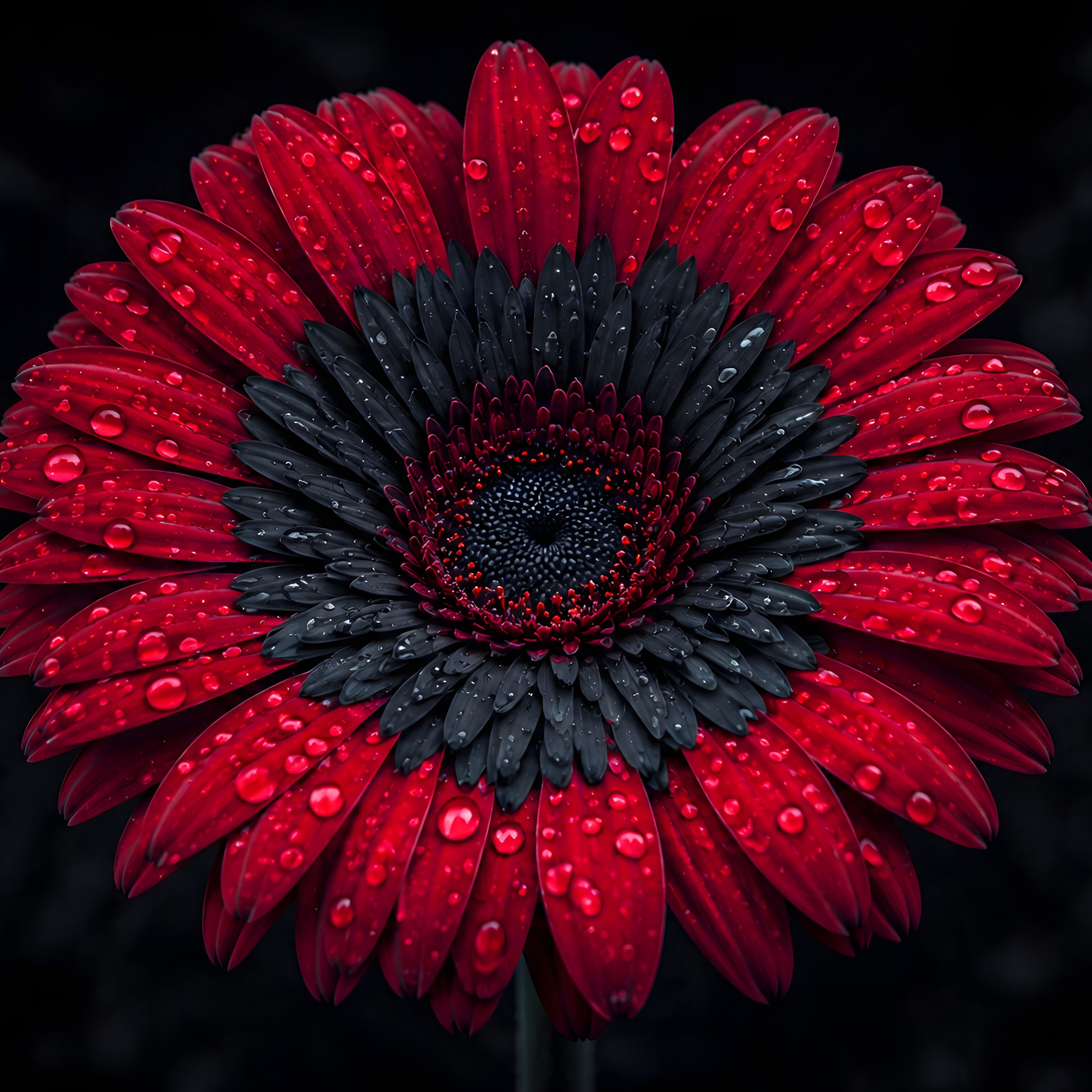Red and Black Gerbera with Dew - Wallpapers for iPad Pro 11″ 2024 in 2420x2420 resolution