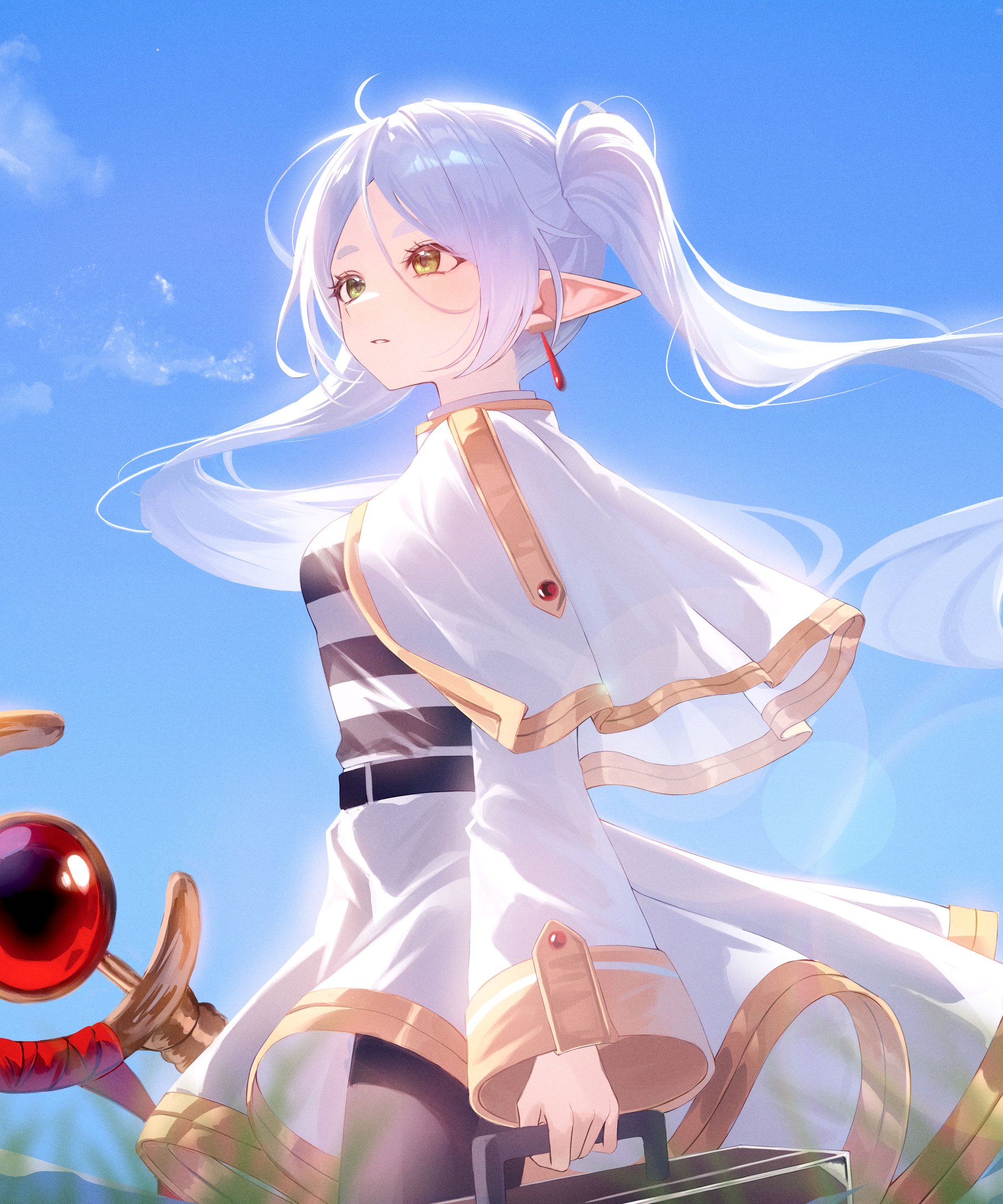 Frieren with a Staff Under Blue Sky - Wallpapers for Samsung Galaxy Z Fold4/Z Fold5/Z Fold6 in 1812x2176 resolution