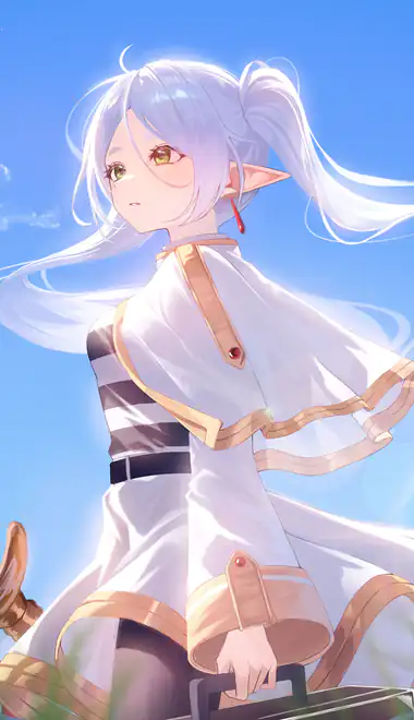 Sousou no Frieren Wallpapers for iPhone 4/4S (640x960): Frieren, Sousou no Frieren, elf, staff