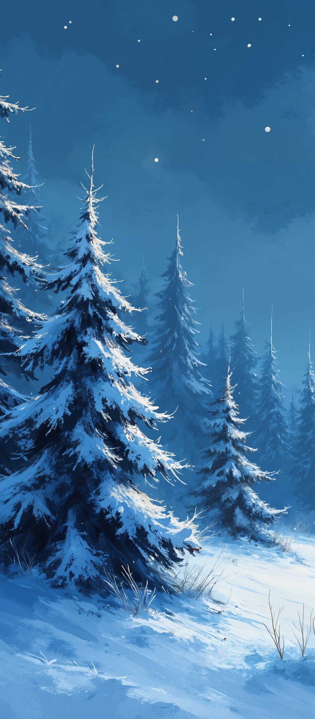 Moonlit Winter Forest Landscape - Wallpapers for TECNO/Infinix in 1080x2460 resolution