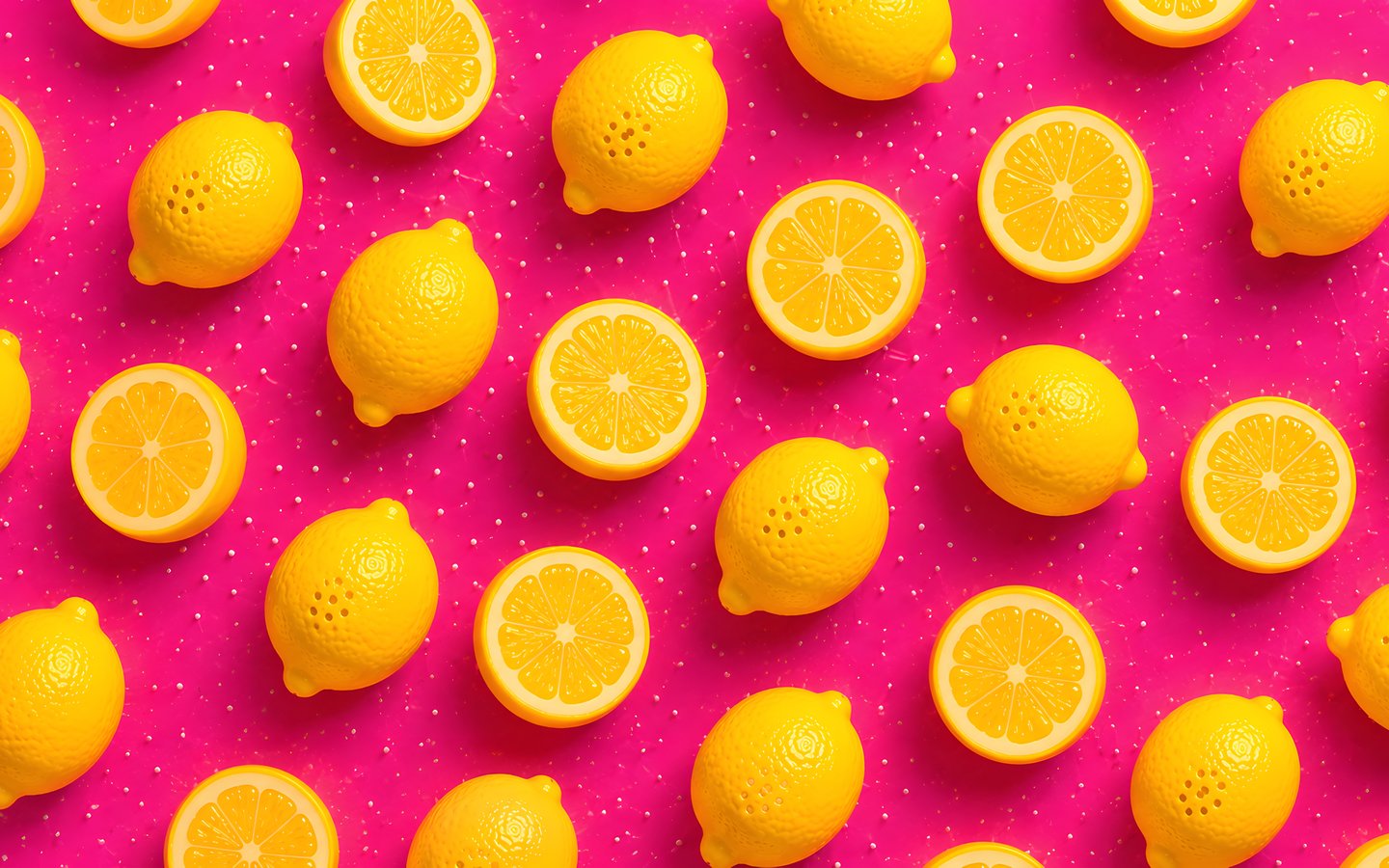Lemon Citrus Pattern on Pink Background - WSXGA wallpapers in 1440x900 resolution