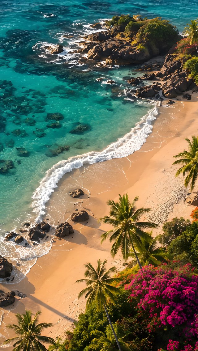 Tropical Beach with Coral Reefs - Wallpapers for iPhone 5/5S/5C/SE in 640x1136 resolution