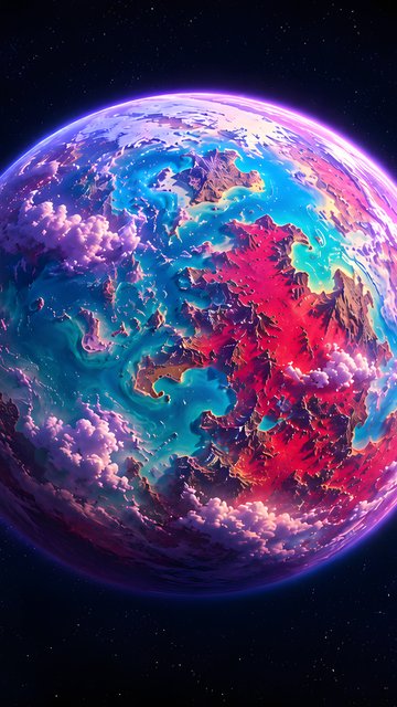 Planet with red continents and oceans - Wallpapers for Nokia, Samsung in 360x640 resolution
