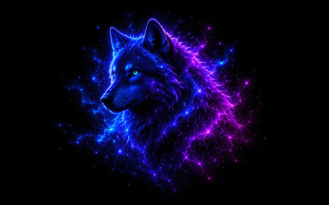 Wolf in the neon constellation - WXGA_1280 wallpapers in 1280x800 resolution
