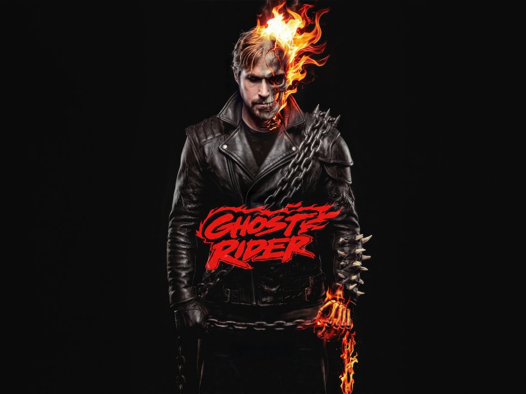 Ryan Gosling as the Ghost Rider - XVGA wallpapers in 1024x768 resolution