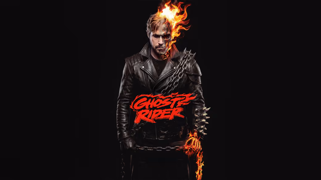 Ryan Gosling as the Ghost Rider — desktop and phone wallpaper, free download