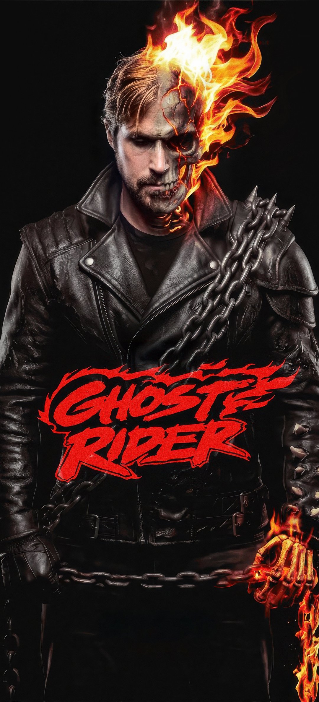 Ryan Gosling as the Ghost Rider - Wallpapers for Honor/Huawei in 1080x2376 resolution