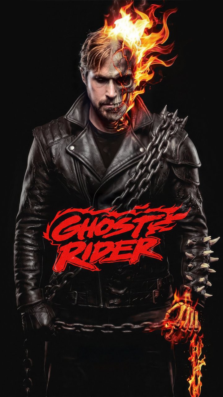 Ryan Gosling as the Ghost Rider - Wallpapers for Samsung/LG in 720x1280 resolution