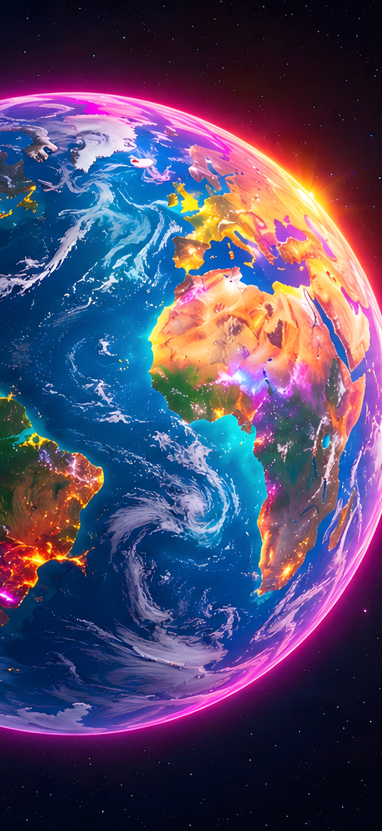 Glowing Earth Among Star Fields - Wallpapers for iPhone Air in 1260x2736 resolution