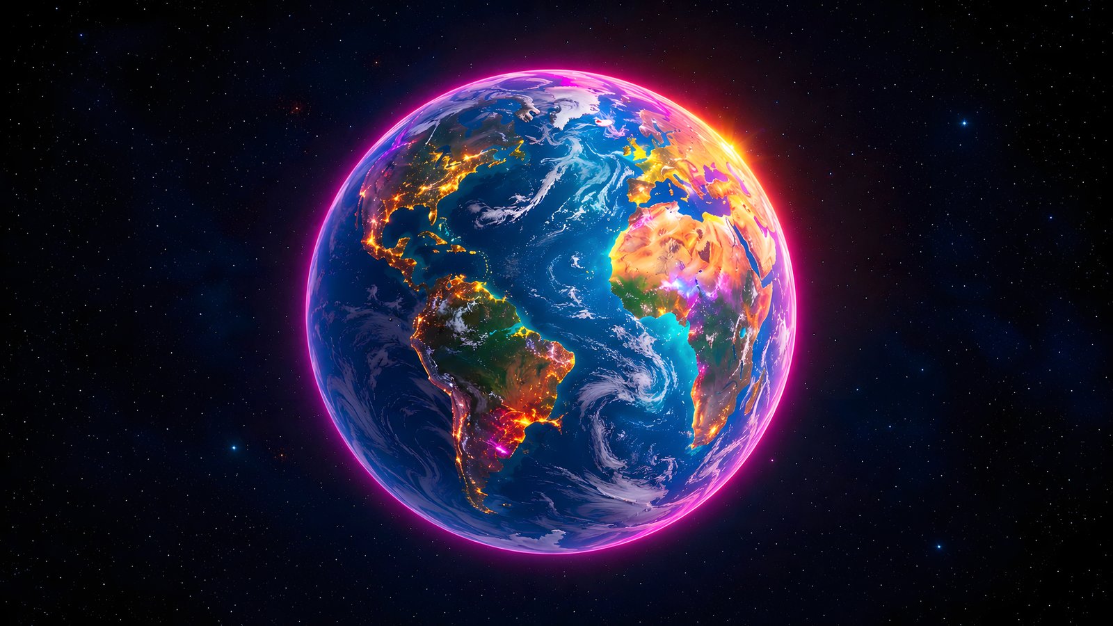 Glowing Earth Among Star Fields - wXGA++ wallpapers in 1600x900 resolution