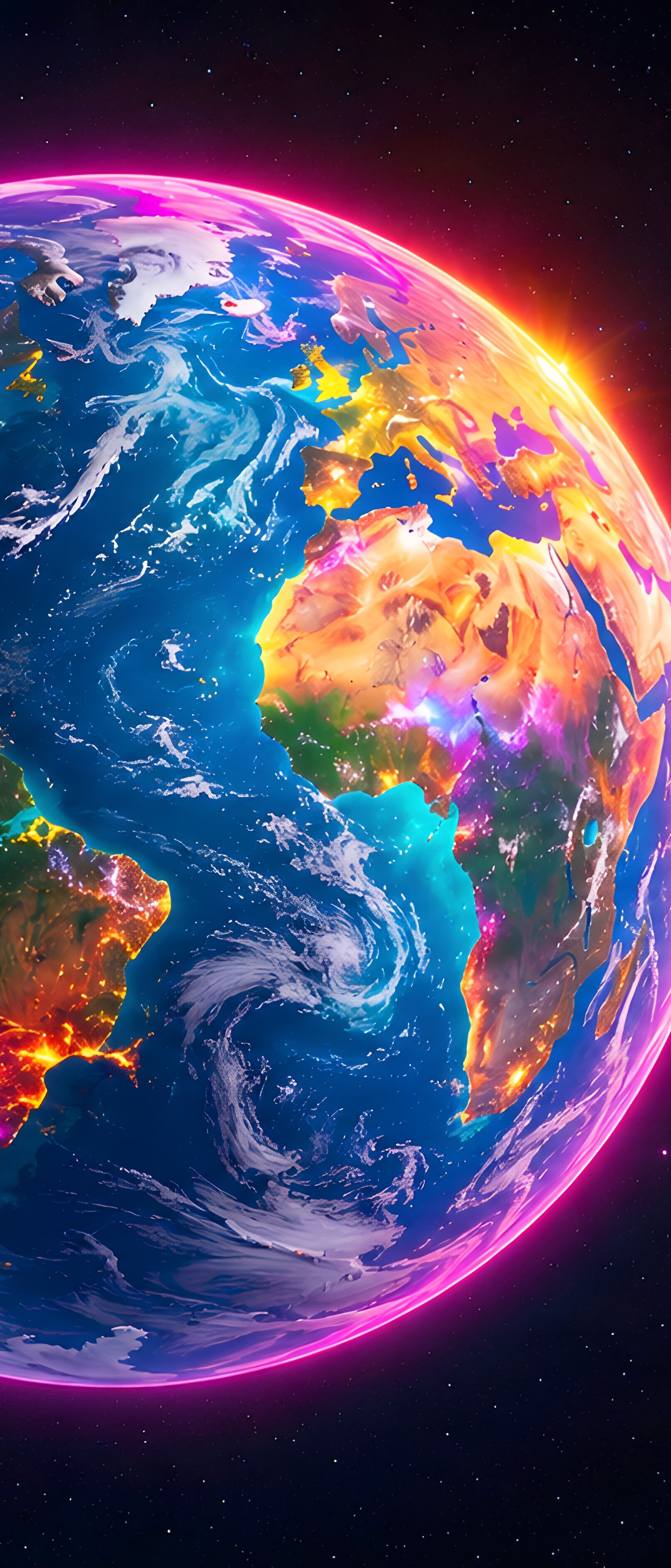 Glowing Earth Among Star Fields - Wallpapers for Sony Xperia 1/Xperia 1 III/Xperia PRO-I in 1644x3840 resolution