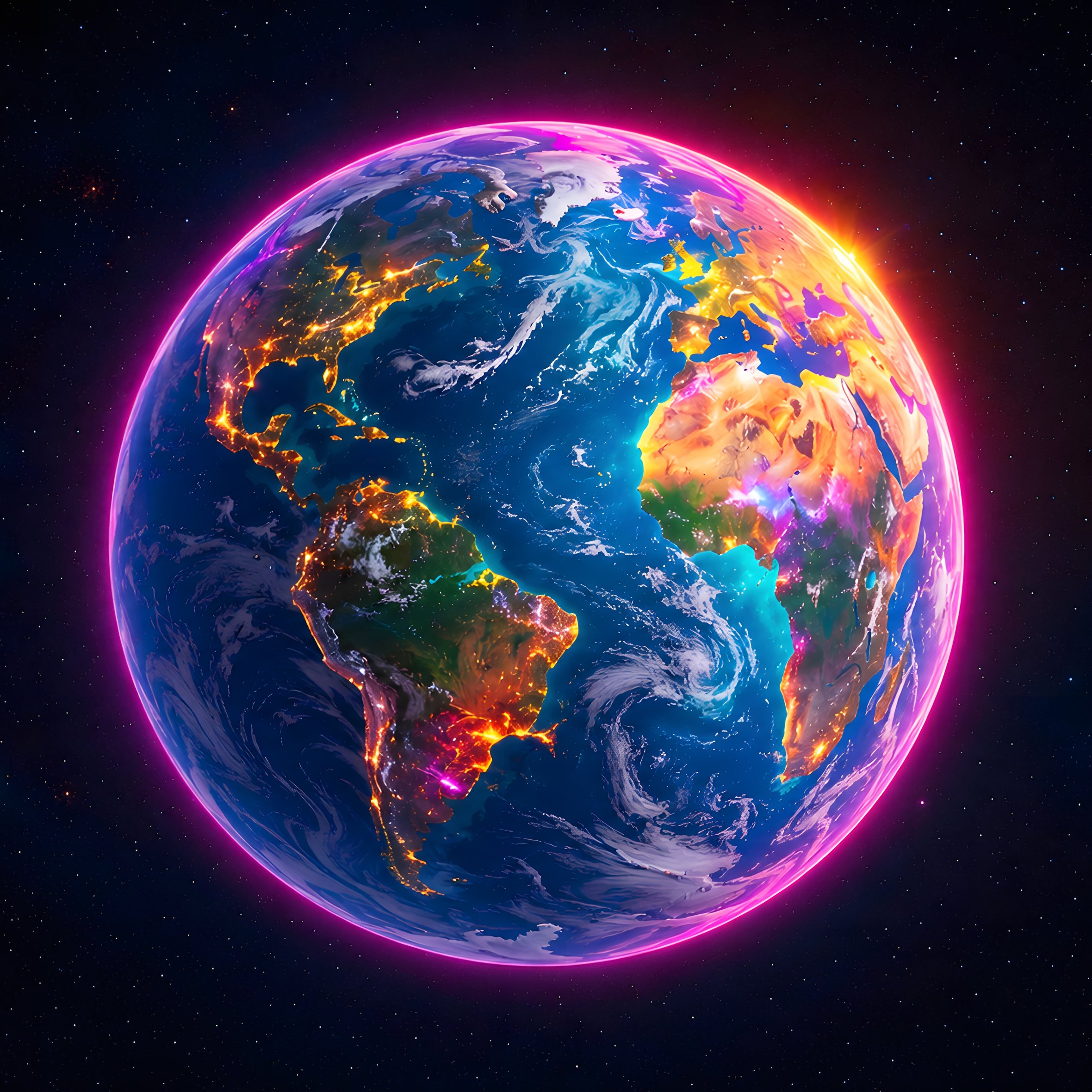 Glowing Earth Among Star Fields - Wallpapers for iPad Air 10.9″ in 2360x2360 resolution