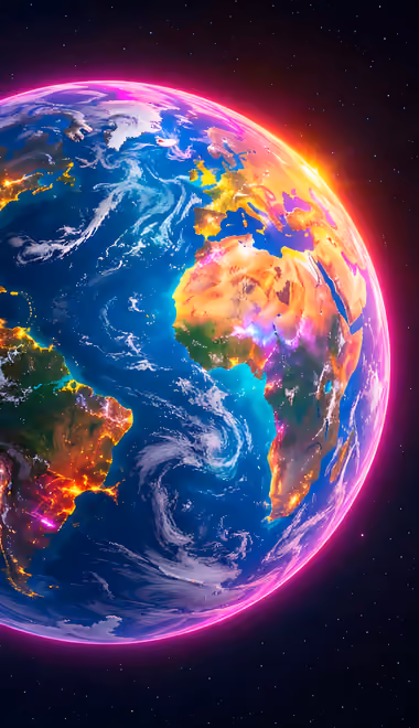 Space wallpapers: Earth, continents, ocean, stars