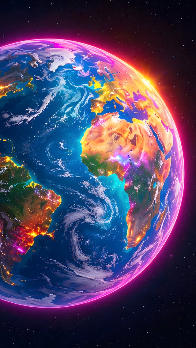 Glowing Earth Among Star Fields - Wallpapers for iPhone 5/5S/5C/SE in 640x1136 resolution