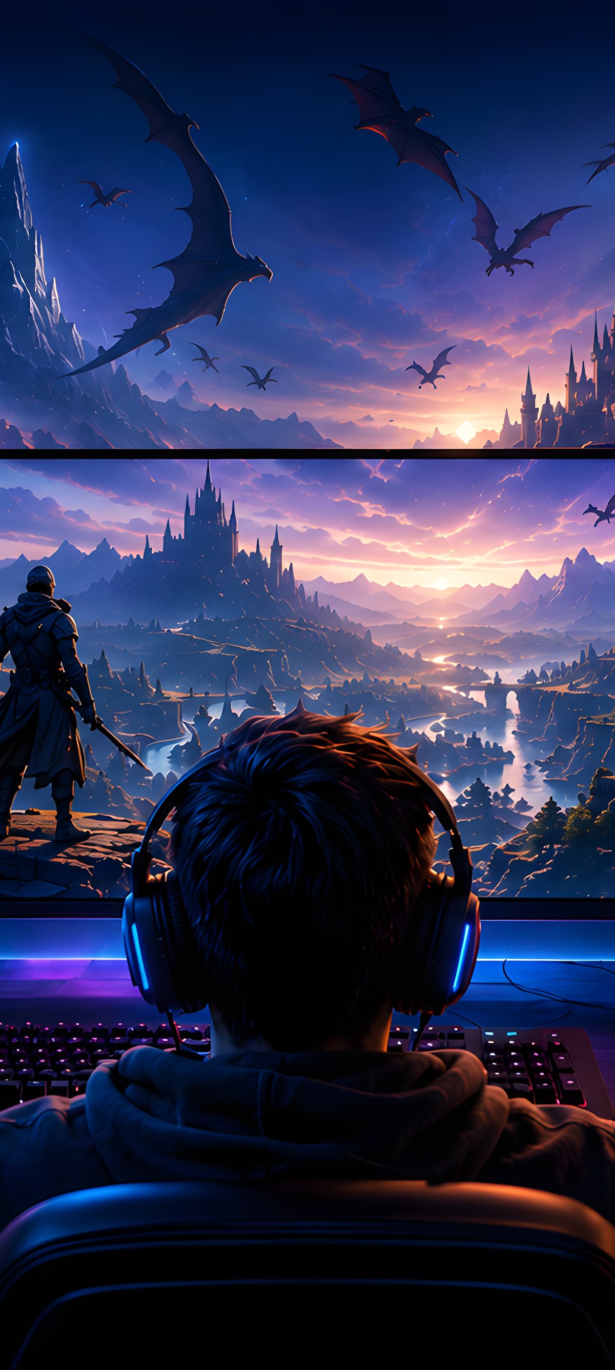 Dragon Gaming Room - Wallpapers for Xiaomi 15 in 1200x2670 resolution
