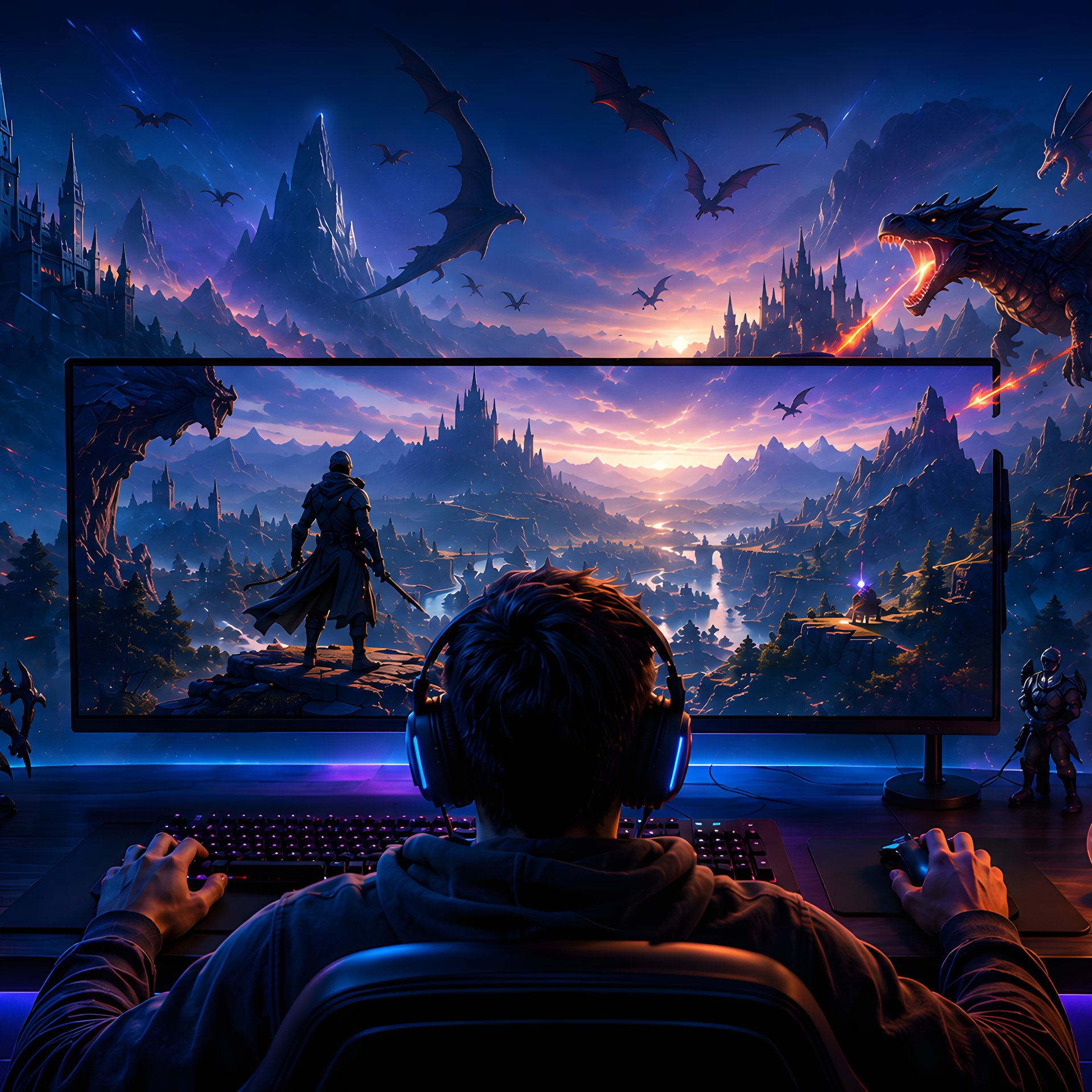 Dragon Gaming Room - Wallpapers for Samsung Galaxy Tab in 1920x1920 resolution