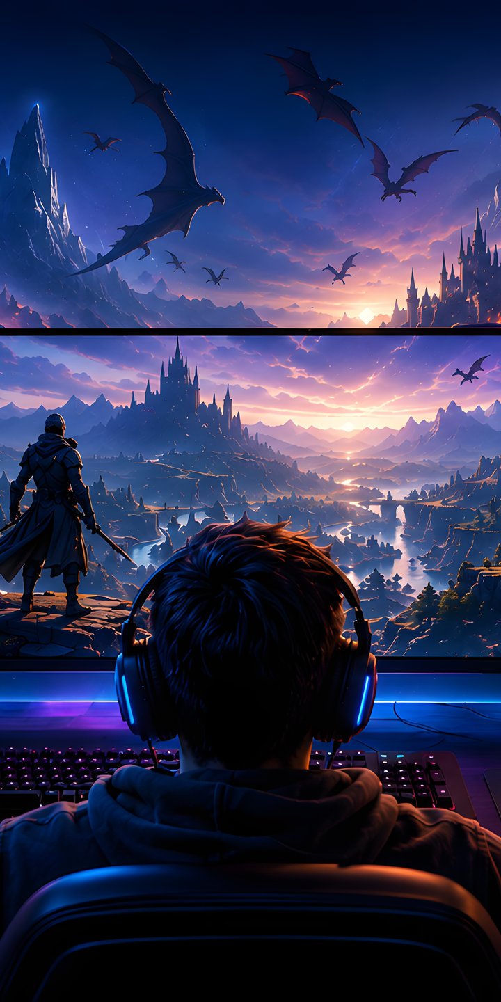 Dragon Gaming Room - Wallpapers for Samsung Galaxy A03s, Xiaomi Redmi 7A, POCO C3 in 720x1440 resolution