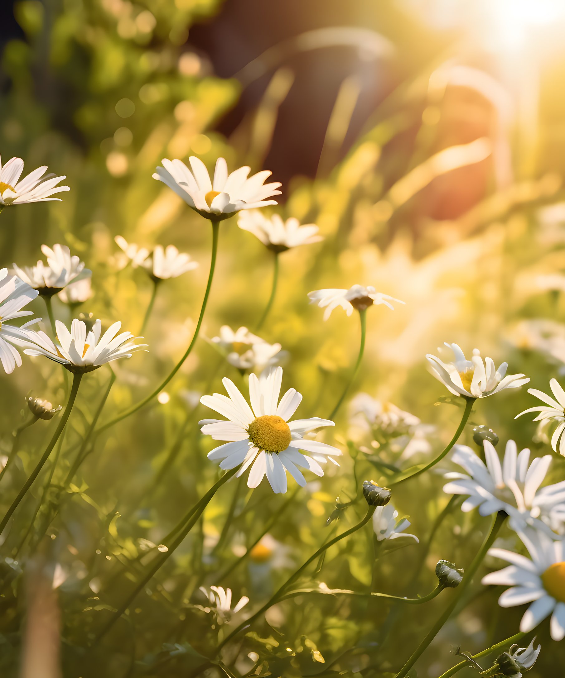 Chamomile field at dawn - Wallpapers for Samsung Galaxy Z Fold4/Z Fold5/Z Fold6 in 1812x2176 resolution