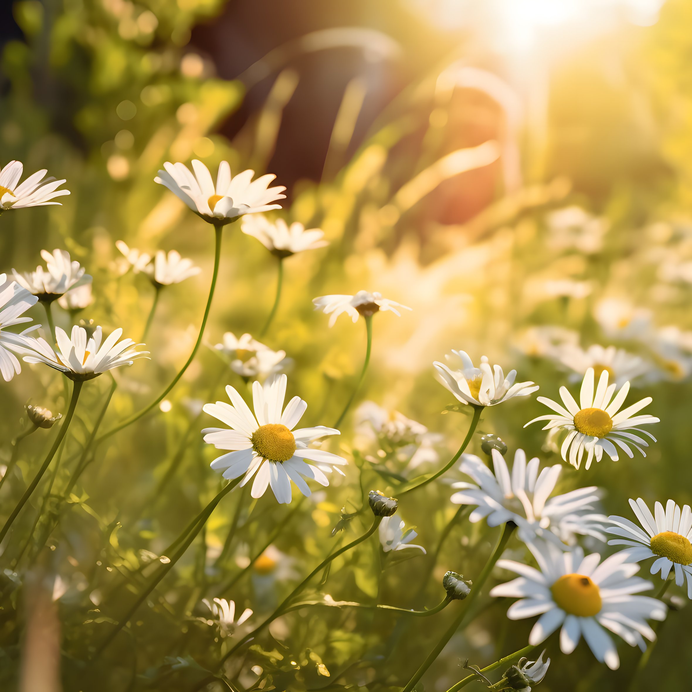 Chamomile field at dawn - Wallpapers for iPad Air 10.9″ in 2360x2360 resolution