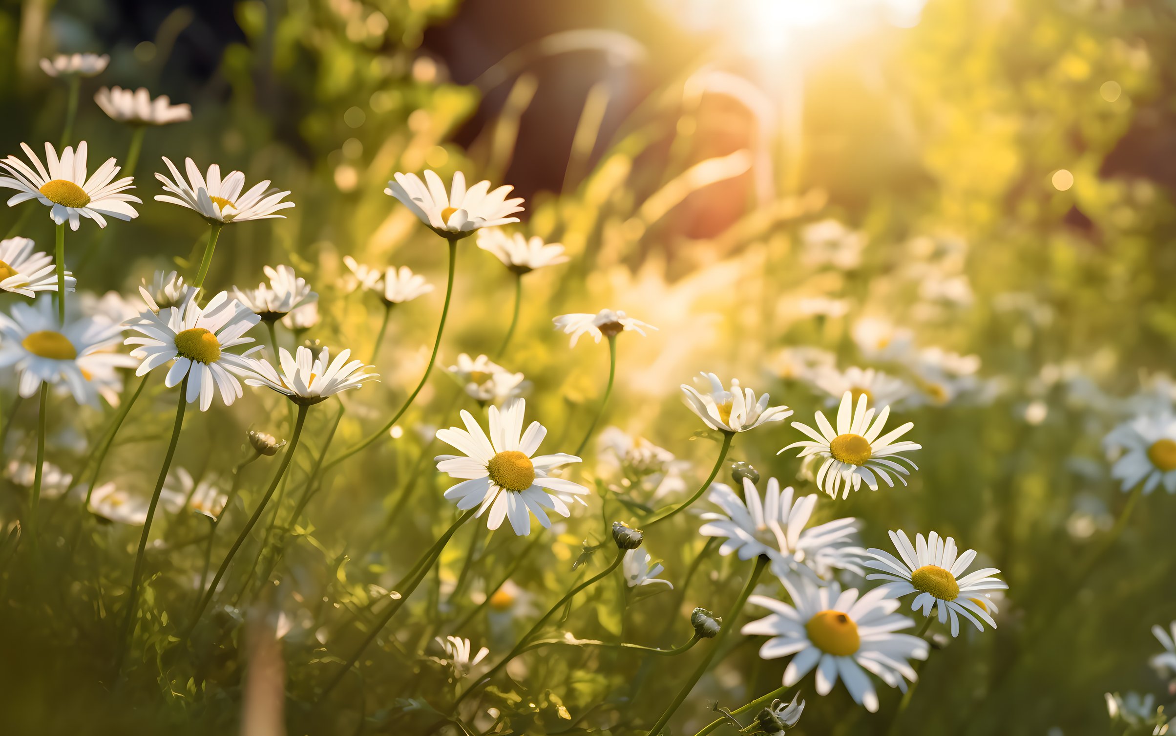 Chamomile field at dawn - Wallpapers for MacBook Neo in 2408x1506 resolution