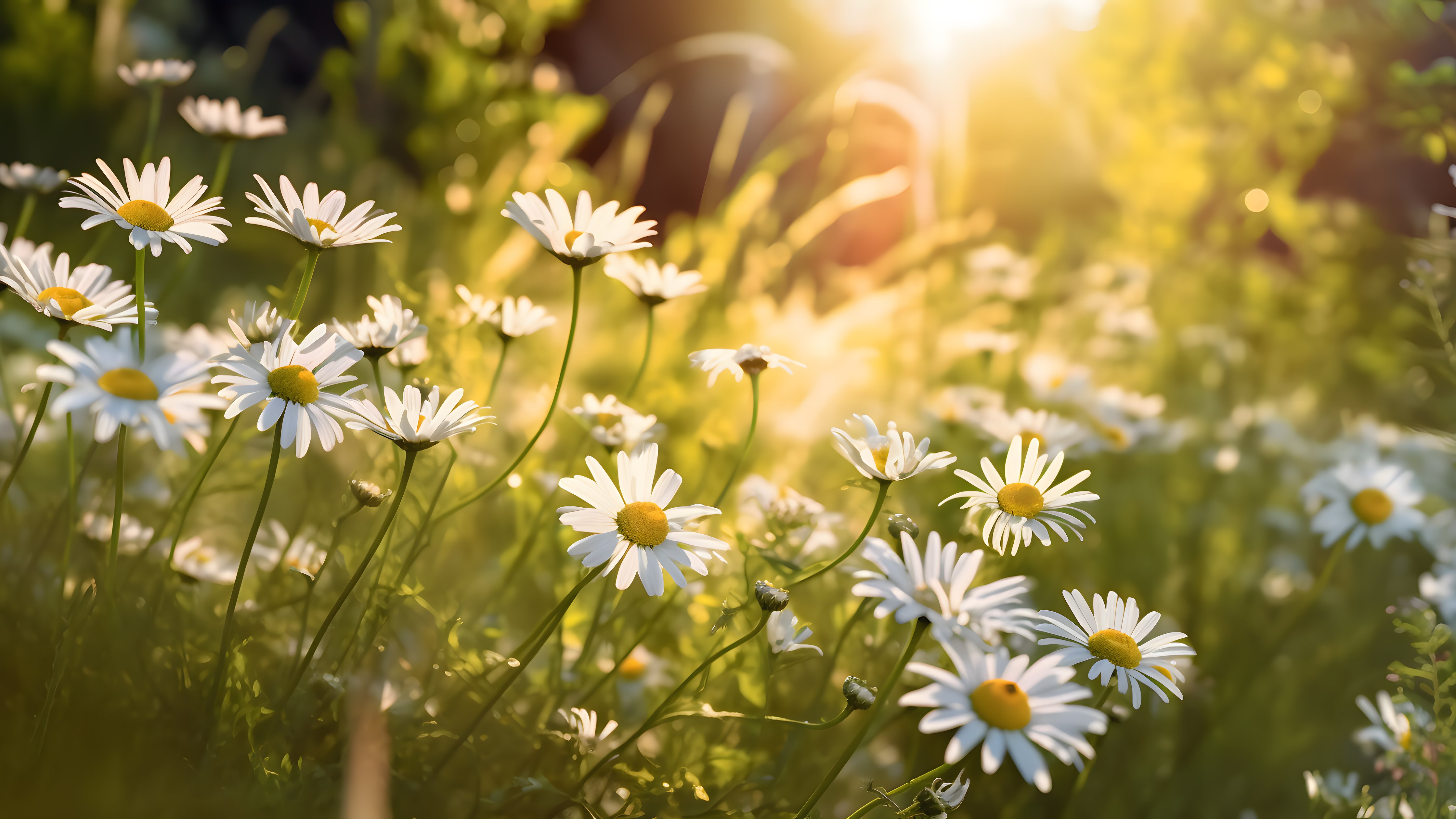 Chamomile field at dawn - Wallpapers for Apple iMac 24″ in 4480x2520 resolution