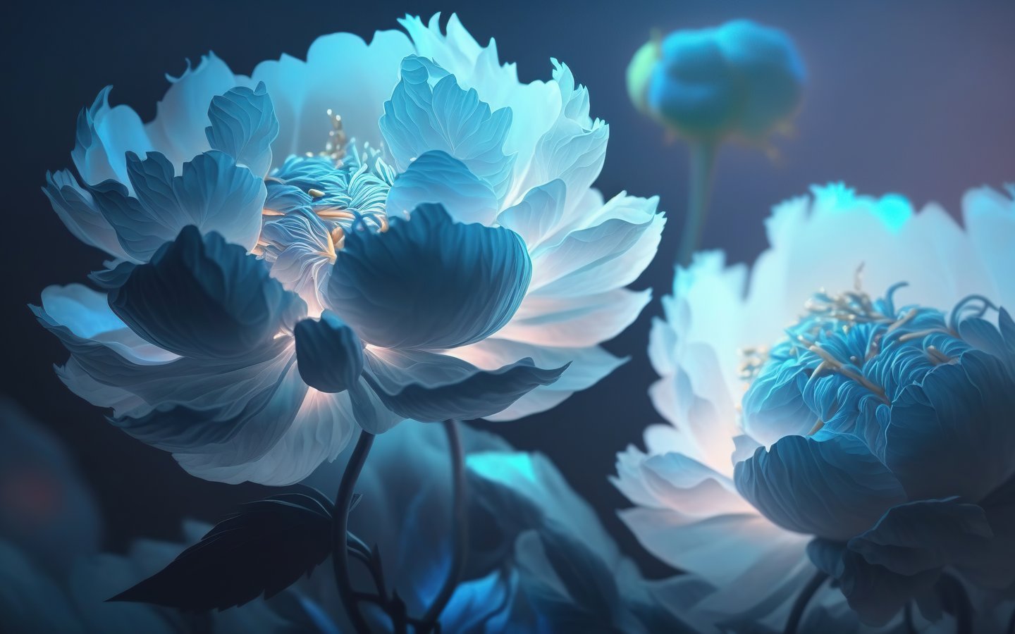 Delicate White Flowers Close-Up - WSXGA wallpapers in 1440x900 resolution