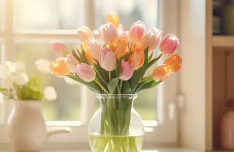 Full HD Nature wallpapers (1920x1080): tulip, bouquet, vase, window
