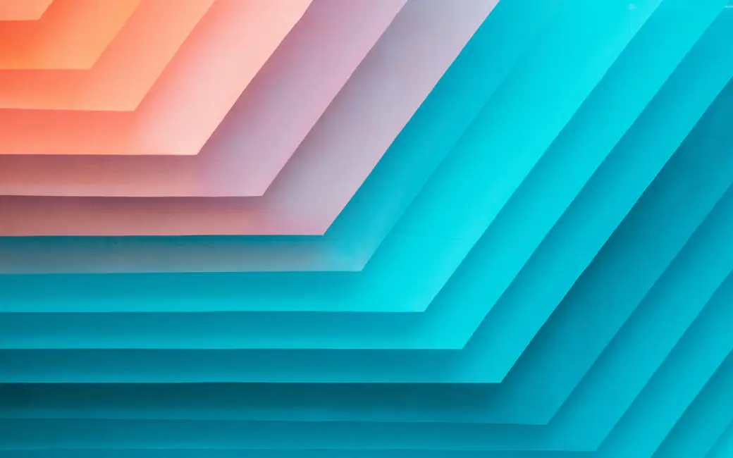 Gradient layers from orange to blue — desktop and phone wallpaper, free download