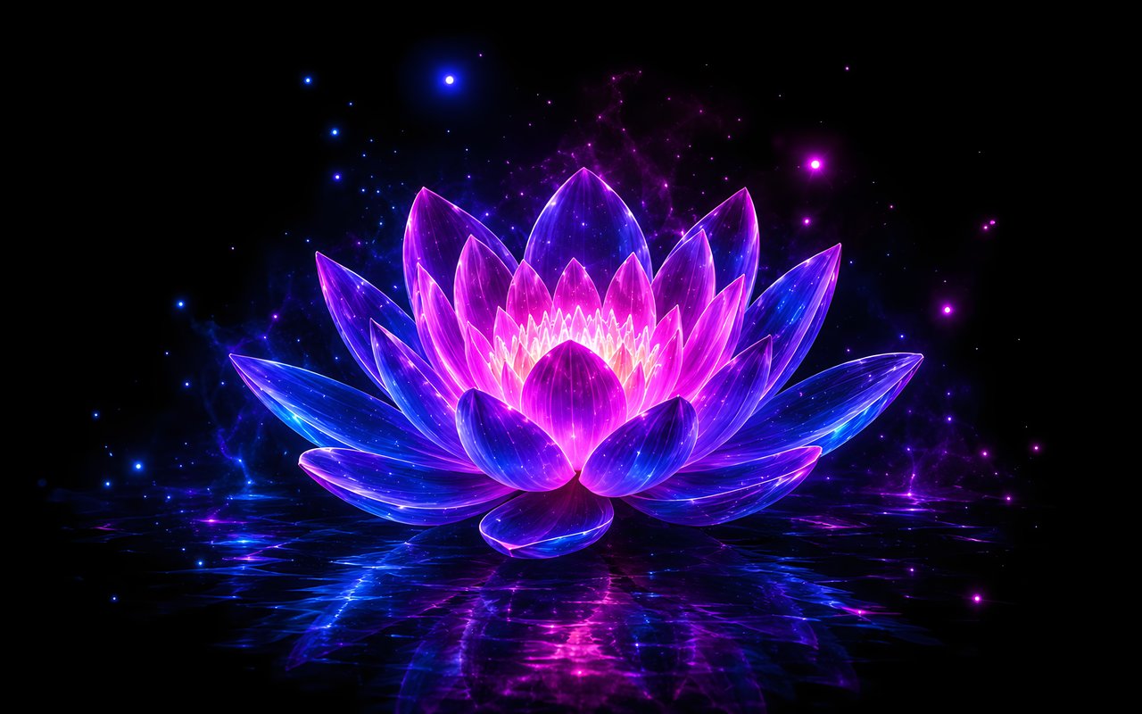 Neon lotus in the water at night - WXGA_1280 wallpapers in 1280x800 resolution