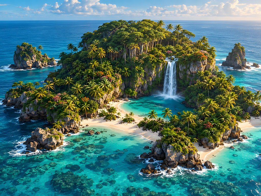 Tropical uninhabited island in the ocean - XVGA wallpapers in 1024x768 resolution
