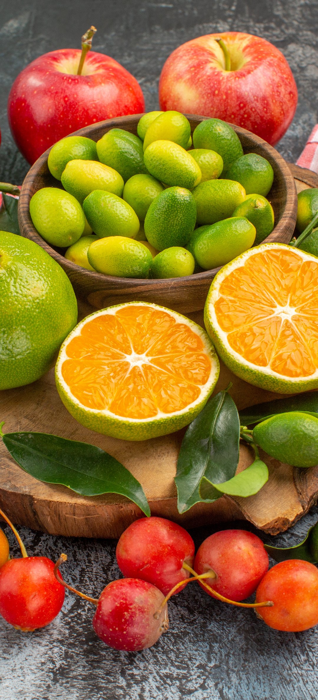 Apple and Citrus Fruit Arrangement - Wallpapers for Honor/Huawei in 1080x2376 resolution