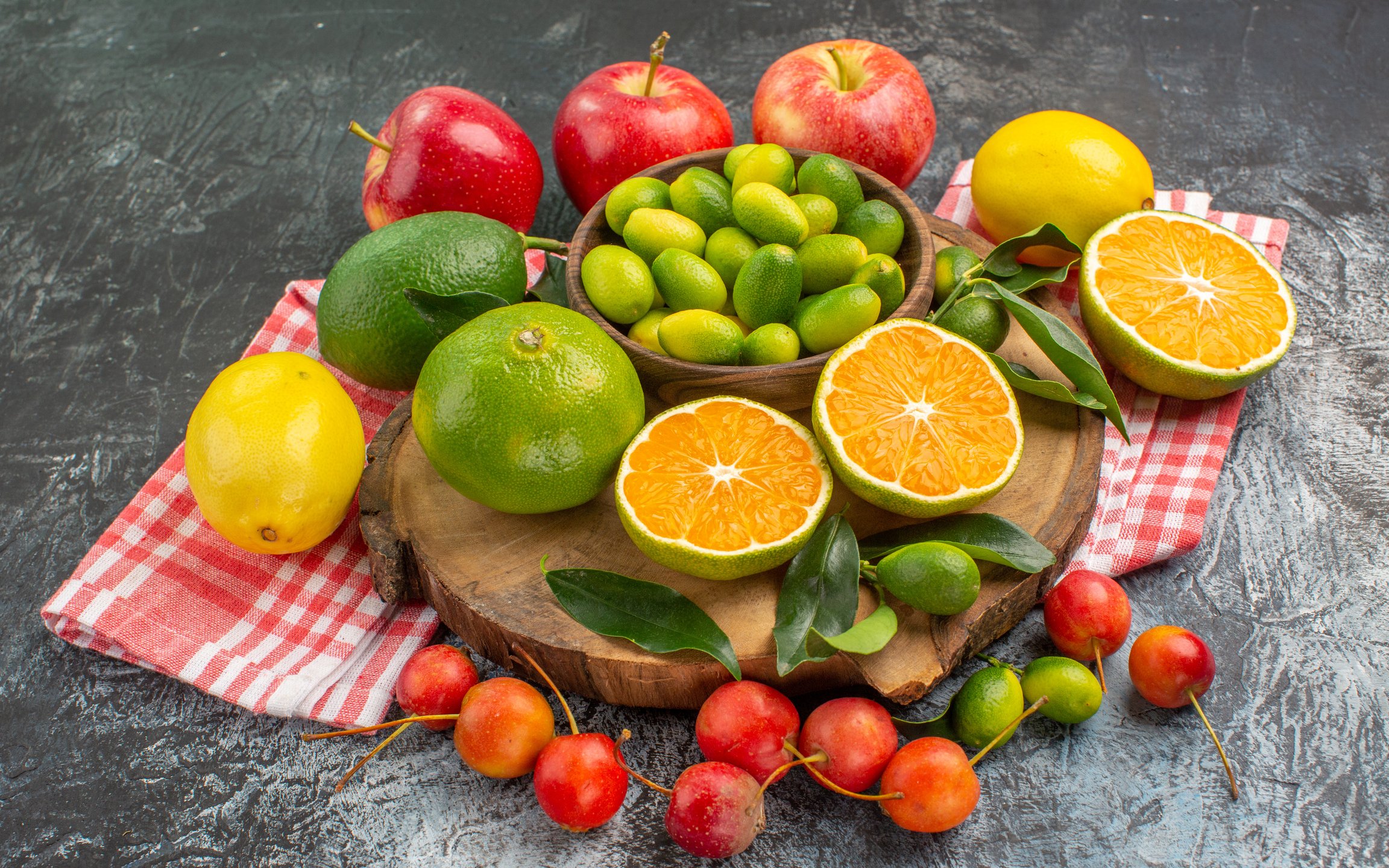 Apple and Citrus Fruit Arrangement - Wallpapers for Apple MacBook 12″ in 2304x1440 resolution