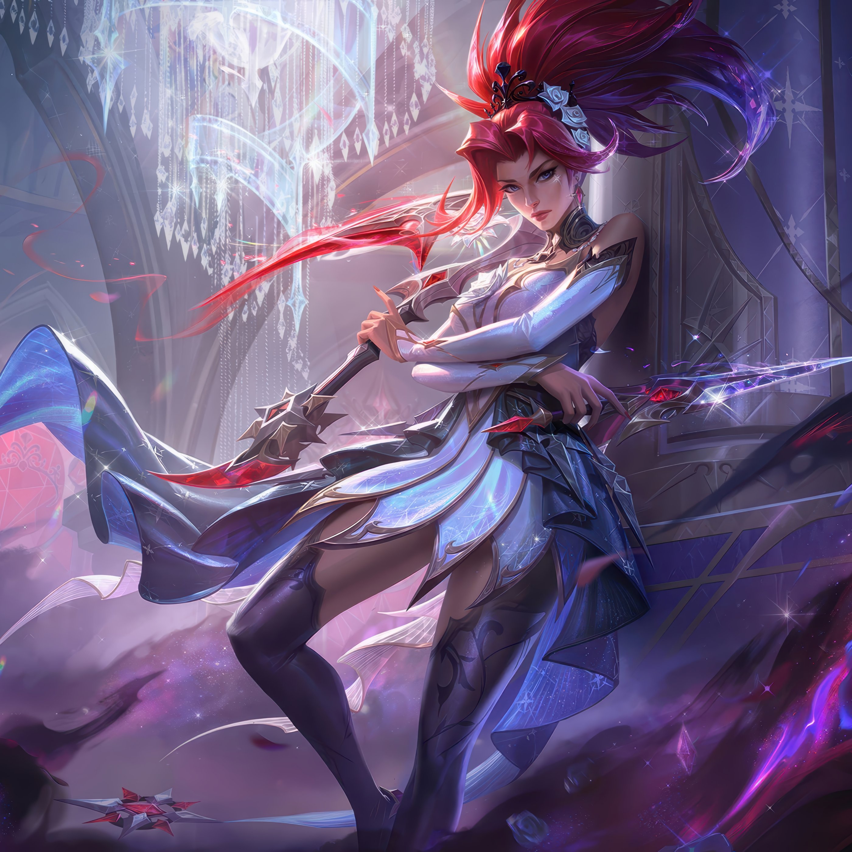 Akali with red hair - Wallpapers for Samsung Galaxy Tab S9+ in 2800x2800 resolution