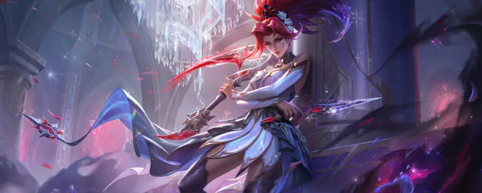 5K2K UltraWide 21:9 обои персонаж (5120x2160): Акали, League Of Legends, руины, кристаллы