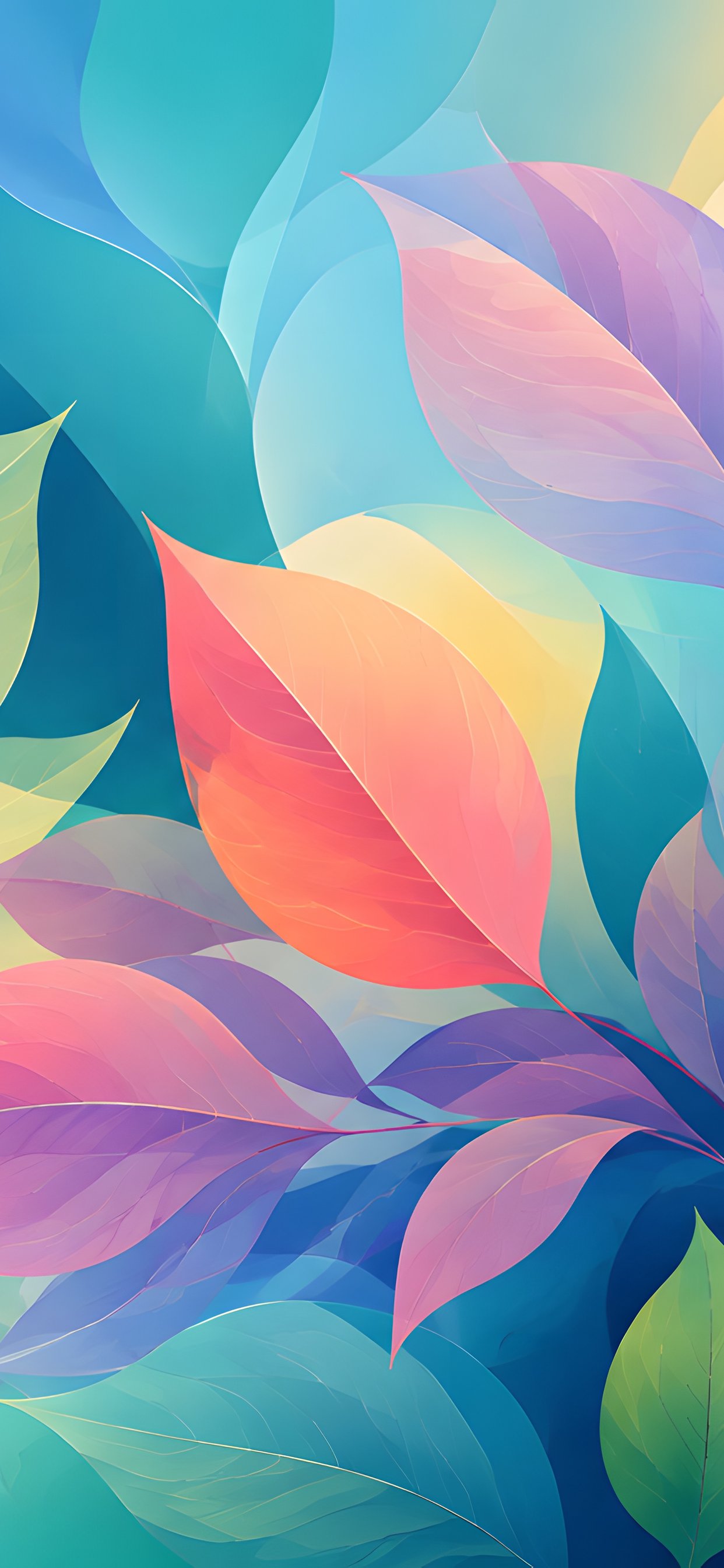 Colorful Leaves in Abstract Pattern - Wallpapers for iPhone 11 Pro Max in 1242x2688 resolution
