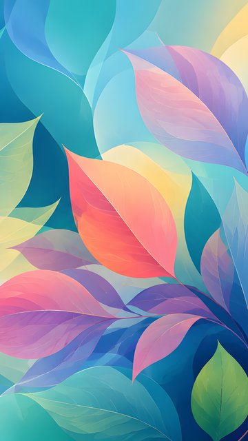 Colorful Leaves in Abstract Pattern - Wallpapers for Nokia, Samsung in 360x640 resolution