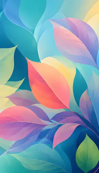 Обои градиент для Samsung Galaxy Z Flip6, Motorola Razr 2025 (1080x2640): цветочный узор, листья, градиент, композиция