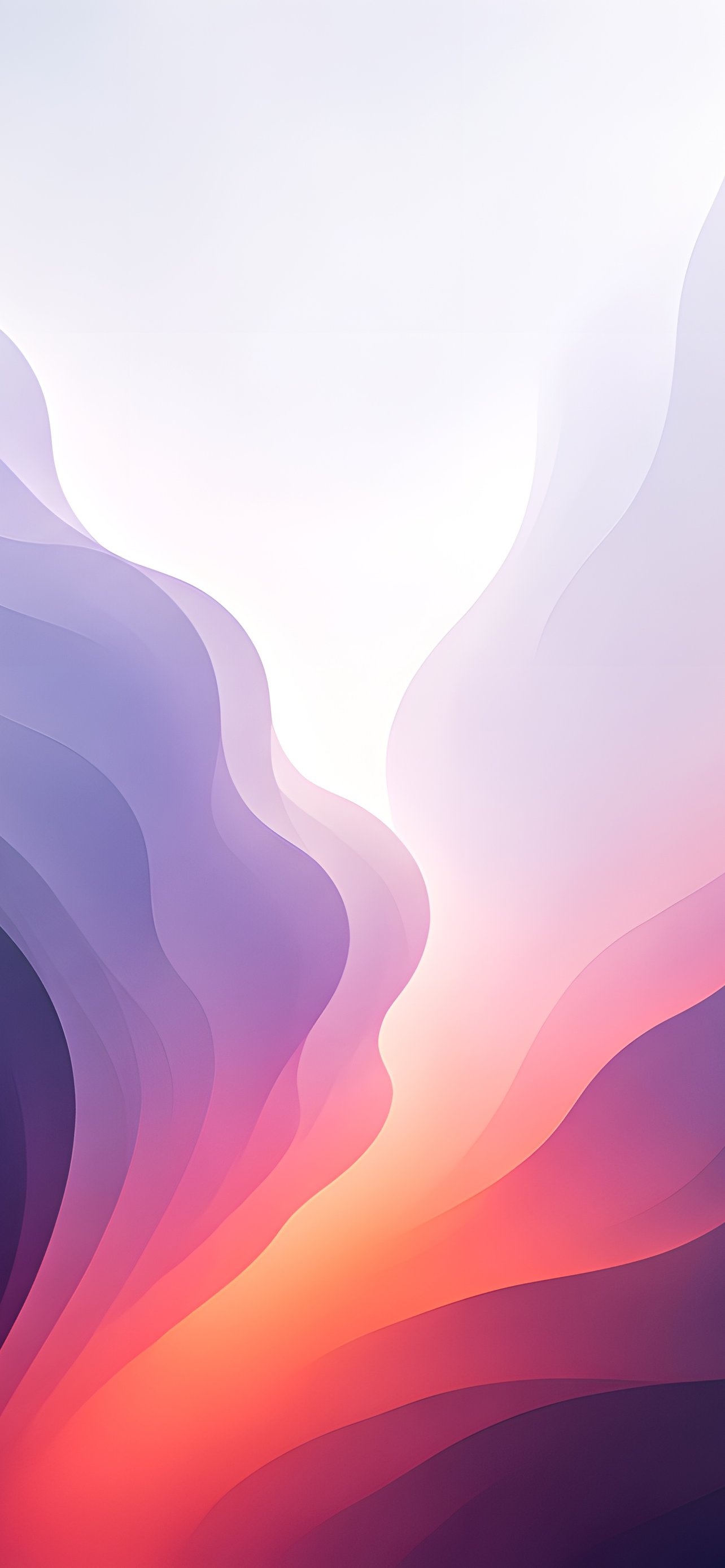 Layered Waves in Pink and Orange Light - Wallpapers for iPhone 13 Pro Max/12 Pro Max/14 Plus in 1284x2778 resolution