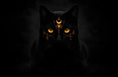 Confidence Wallpapers: cat, yellow eyes, gold, darkness