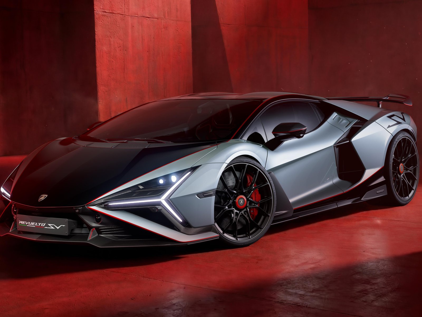 Гиперкар Lamborghini Revuelto SV в студии - UXGA обои в разрешении 1600x1200