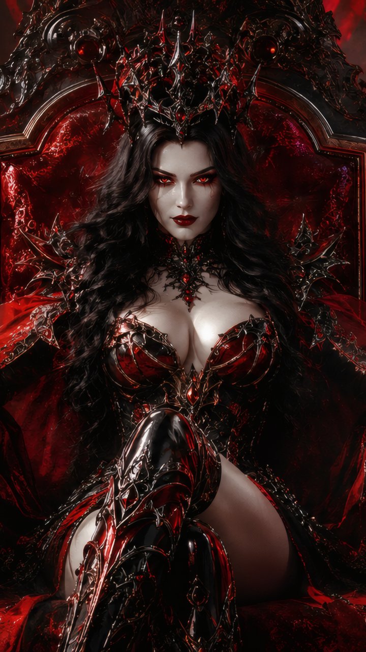 Vampire Queen on a Gothic Throne - Wallpapers for Samsung/LG in 720x1280 resolution