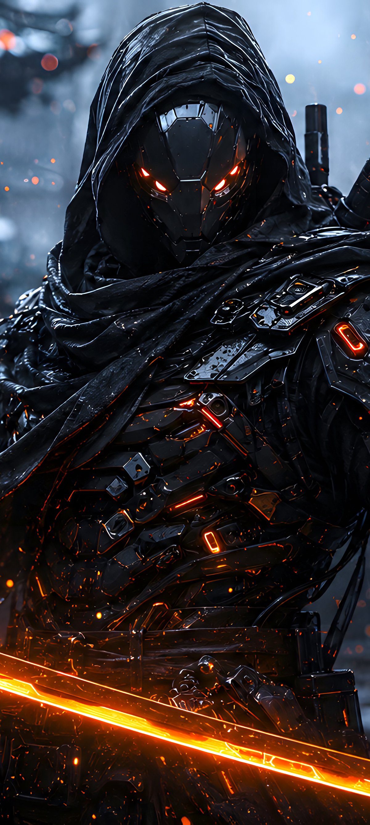 Cyberpunk Samurai with a Katana - Wallpapers for Xiaomi 15 in 1200x2670 resolution