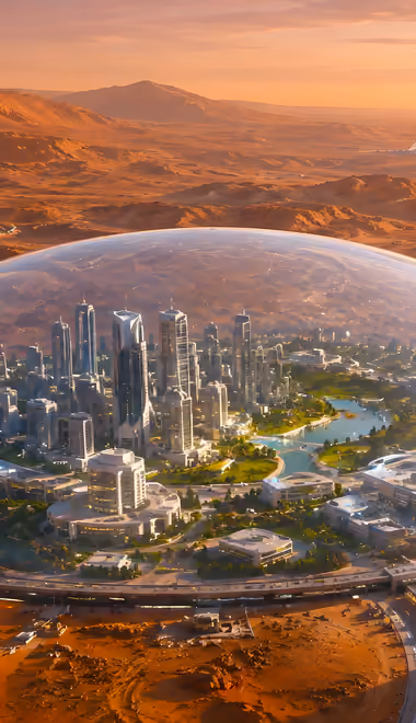 Space wallpapers: Mars, metropolis, desert, skyscrapers