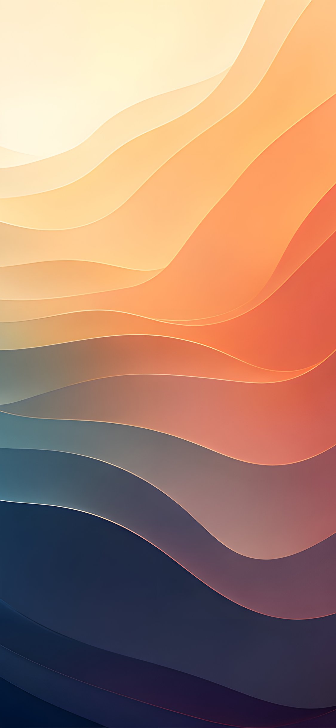 Layered Color Waves and Gradient - Wallpapers for iPhone X/XS/11 Pro in 1125x2436 resolution