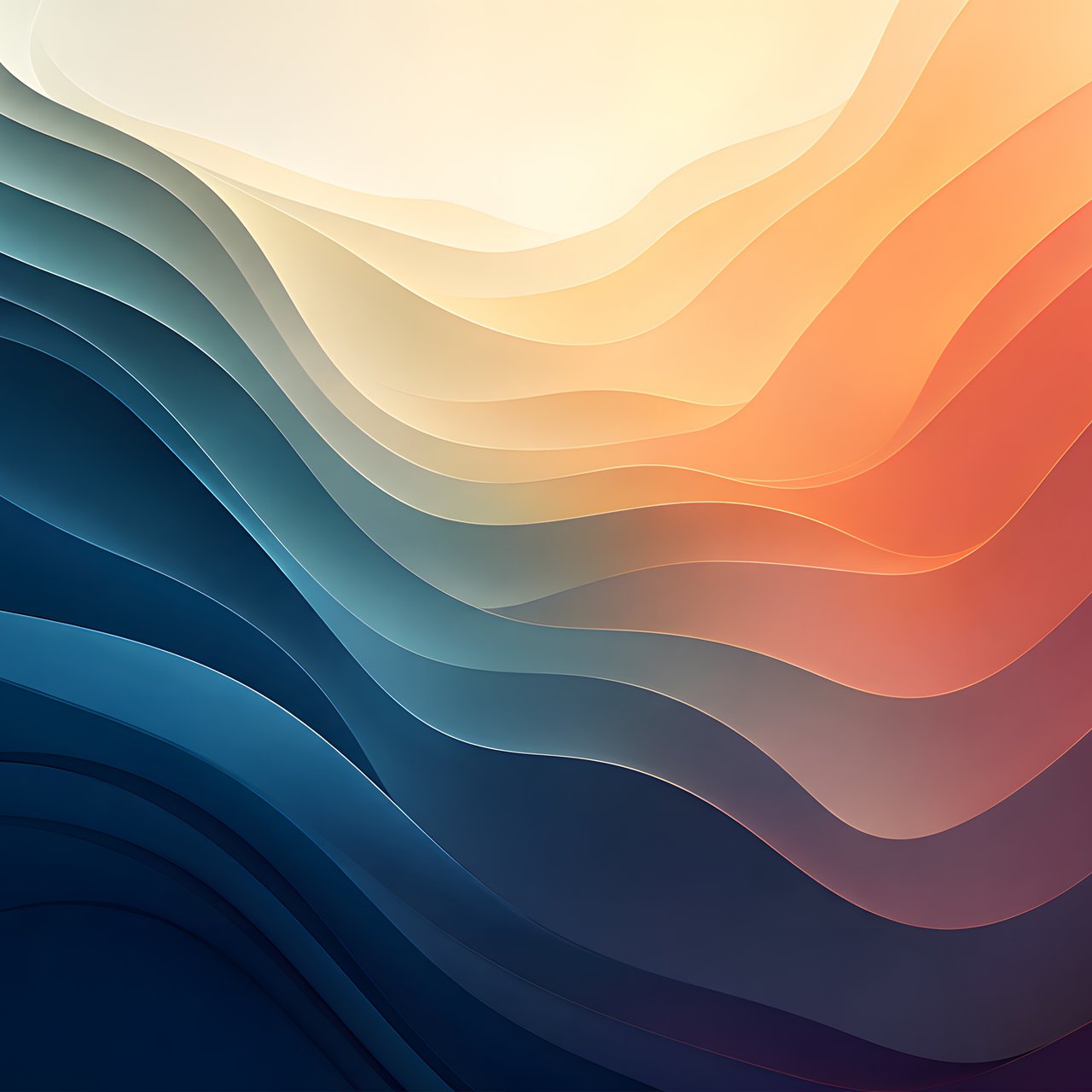 Layered Color Waves and Gradient - Wallpapers for Lenovo, Huawei in 1280x1280 resolution