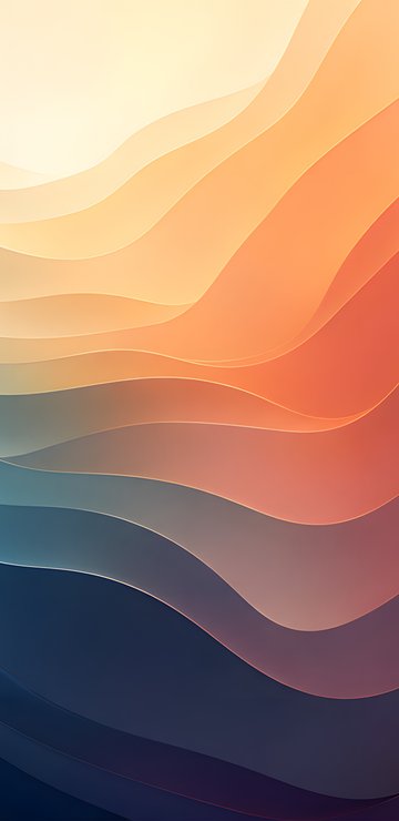 Layered Color Waves and Gradient - Wallpapers for Samsung in 360x740 resolution